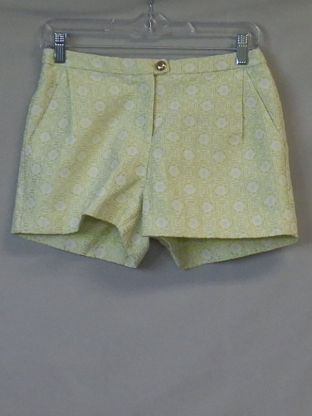 I. Madeline Lime Green Pleated Shorts
